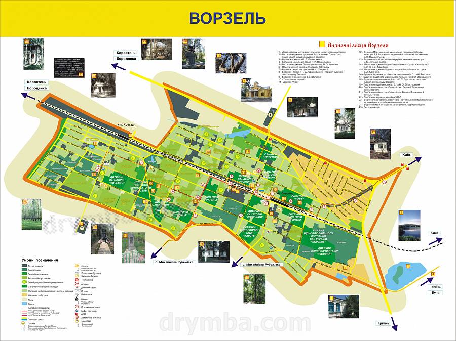 Ворзель карта киевская область