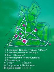 План территории турбазы "Збруч" - бывшего имения Голуховских