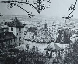 Вид на церковь и колокольню в 1960-х годах. Фото А.Цитовича