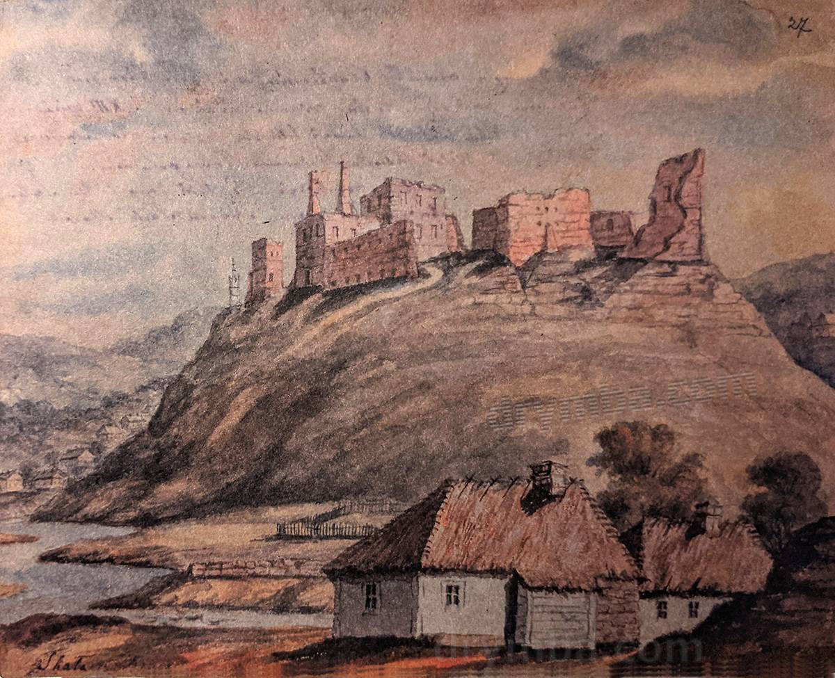 Наполеон Орда. Замок у Скалі. Акварель. Середина 19 століття